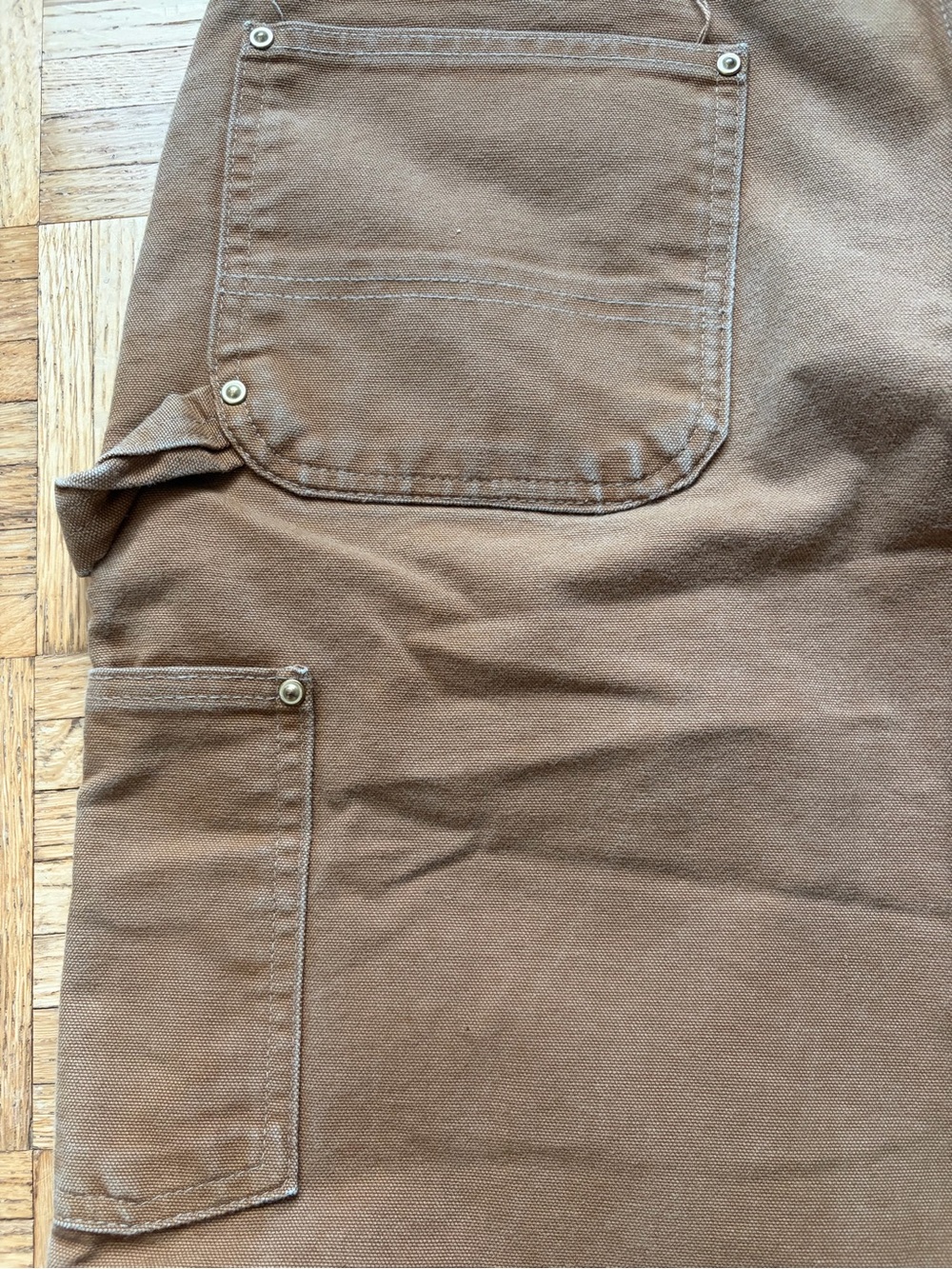 Iconic B01 Carhartt Brown Firm Duck Double-Front Dungaree 36"x30" - Picture 6 of 11